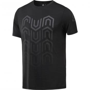 Camiseta Reebok Activchill Graphic de Manga Corta, Negro, M