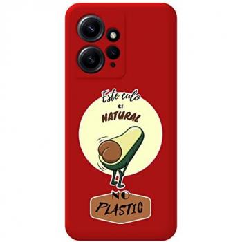 Funda Silicona Líquida Roja Xiaomi Redmi Note 12 4G Culo Natural