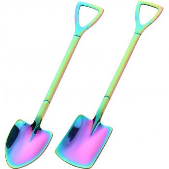 2Pcs Retro Flat Shovel Spoon