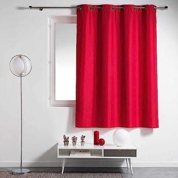 Rideau - CDaffaires - 140 x 180 cm - Polyester uni - Œillets - Rouge