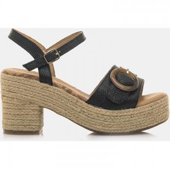 Mustang - Sandalias de mujer en textil con plataforma y tacón bloque