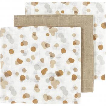 Meyco, Panni per neonati, Pannolini Musselin Confezione Da 3 Macchie - Sabbia - 70x70cm