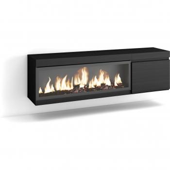Meuble TV Banc Télé 158x35x45cm Noir RF3247