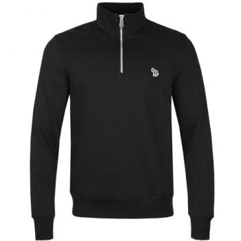 Paul Smith Mens Black Regular Fit Zebra Half-Zip Sweatshirt – Male – XX-Large