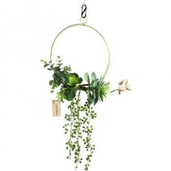 Simulation Plastic Fleshy Iron Wreath