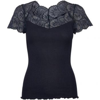 Rosamunde T-Shirt – weicher Vintage-Spitzenbesatz, Kurzarm