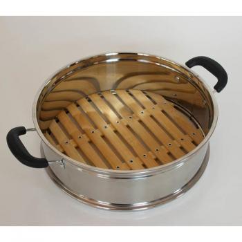 26cm Stainless Steel Bamboo Steamer Basket