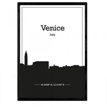 Póster con Mapa de Venecia Italia