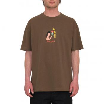Volcom Herren T-Shirt Kurzarm Rundhals Arthur Longo 1 Dunkelbraun