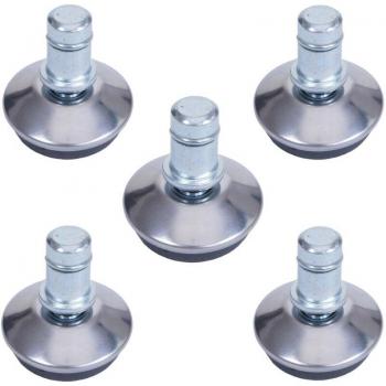 HHG - Piedini supporti fissi per sedie da ufficio 914, set da 5, plastica e metallo grigio ø 11mm