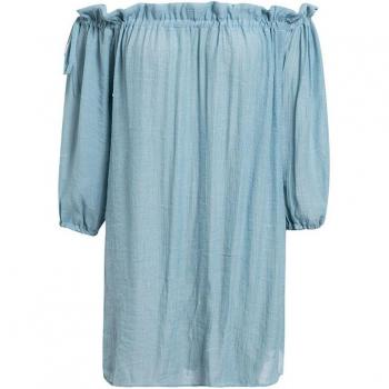Off Shoulder Beach Dress Solid Sarong Cover-Up Women's Swimwear