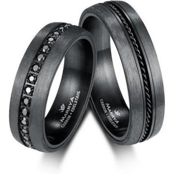 MARRYA Carbon Trauring, 48 mm, schwarz – Frauenfingerring