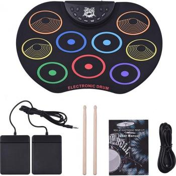 Portable Electronic Drum Kit with Foot Pedals