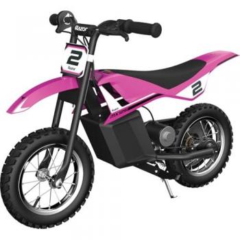 Razor Kids Electric Motorbike - MX125 Pink Dirt Rocket Bike for Children 7+ with 8 mph Max Speed & 40 Minute Ride Time, Up to 5 Mile Range, 100W Ride