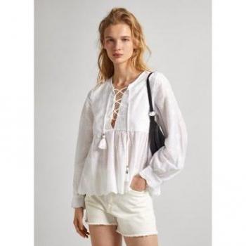 Camisa Danea con Bordados Blancos Pepe Jeans
