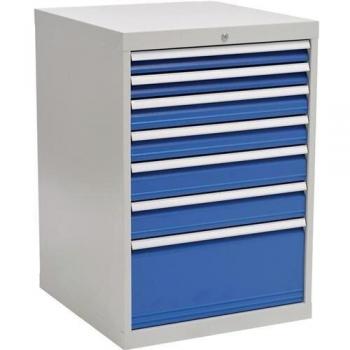 Schubladenschrank H1019xB705xT736mm grau/blau 2x75,2x100,2x125,1x300mm Schublade