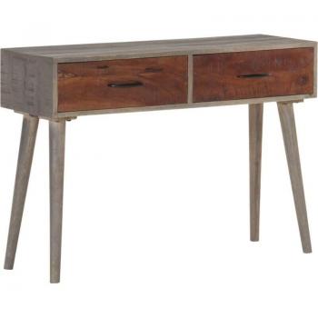 Table d’appoint console entrée bois de manguier 2 tiroirs Déc‑Moderne