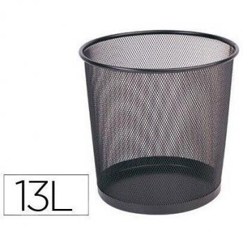 Papelera Metálica Rede 13 Litros Preta 265x285 mm
