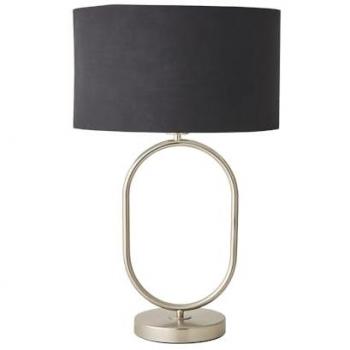 Antonia Chrome Drum Shade Oval Table Lamp