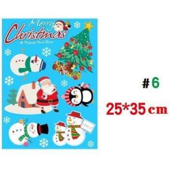 Christmas Glass Stickers - Snowflake & Old Man Scene