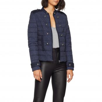 GUESS Giubbotti Ernesta Chaqueta, Abrigo para Mujer, Azul (Denim Oscuro Comb Pd81), Grande