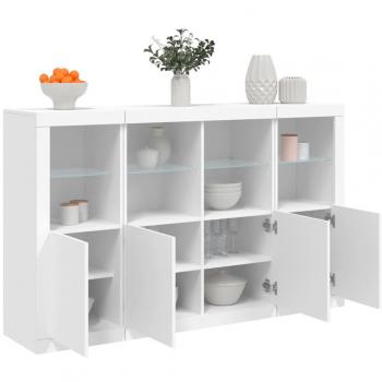 VidaXL Weißes Sideboard mit LED-Beleuchtung 3er Set