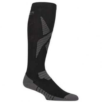 Reebok Unisex Long Compression Running Socks Black 4.5-6 UK