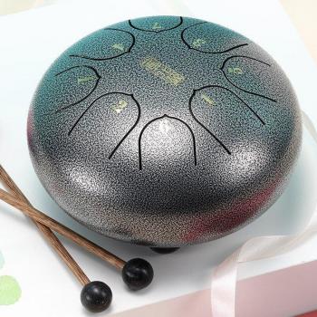 6-Inch Alloy Steel Tongue Drum 8 Tones with Mallets and Storage Bag BHD2