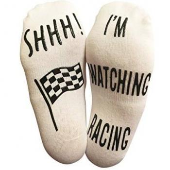 Shhh I'm Watching Racing Novelty Socks