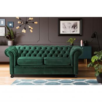 Chesterfield Sofa Luxus Vintage 3-Sitzer B/T/H: 192/87/75 cm