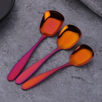 3-Piece Set Stainless Steel Square Flat Bottom Spoons