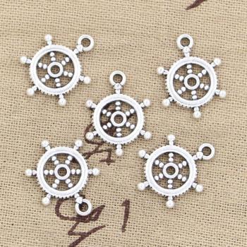 30pcs Rudder Charms 20x15mm Antique Bronze Silver Plated for Handmade Jewelry