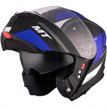 Casco Modular MT Helmets Genesis SV FU935SV Negro Azul Blanco Mate
