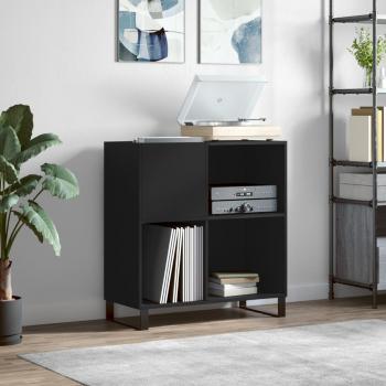 VIDAXL Mobile Porta Dischi Nero 84,5x38x89 Cm In Legno Multistrato