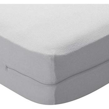 PIKOLIN HOME - Funda de colchón de rizo con Aloe Vera, dermoprotectora y transpirable, con cobertura total y cremallera en U. Ideal para colchones de hasta 25 cm