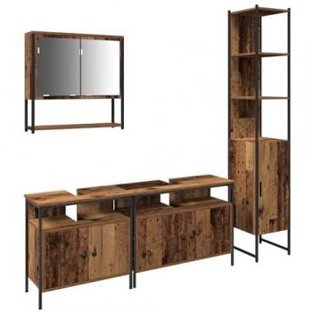Mobili per il Bagno Set di 4 – Legno Antico Con Scaffale