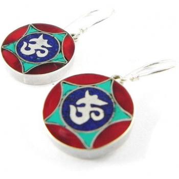 Orecchini 'Hatari' in Argento con Corallo e Turchese