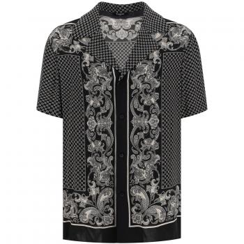 Camicia Balmain Uomo Nero Taglia 50 Manica Corta in Seta