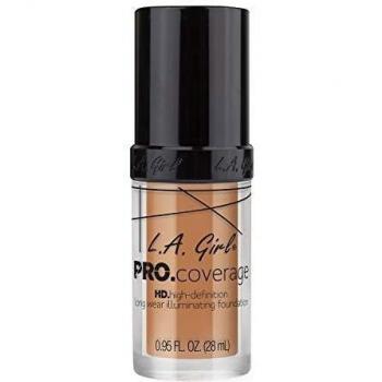 L.A. Girl Cosmetics PRO. Coverage Ausstrahlendes flüssiges Make‑Up Farbton Soft Honey 28 ml