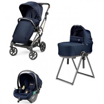 Culla Flex Peg Blue Shine con Home Stand Incluso - Navicella Pieghevole e Salvaspazio