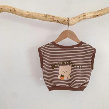 Oso Estampado V‑Shirt Joven