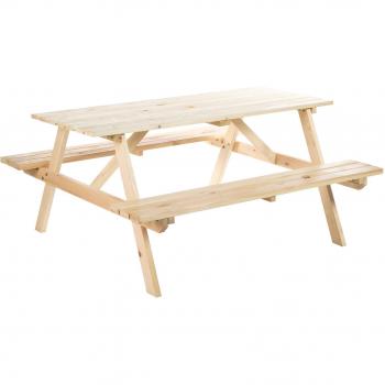 Outsunny 4‑Seat Wooden Picnic Bench with Parasol Cutout – 150 cm