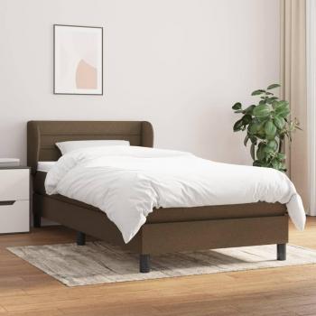 VidaXL Boxspringbett Dunkelbraun 100x200 cm mit Matratze
