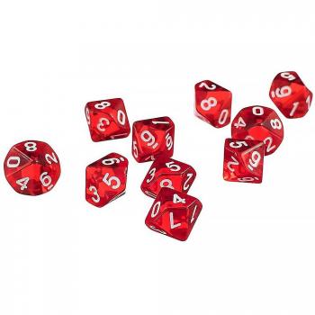 0-9 Face Acrylic Rolling Cubes Set for Board Games