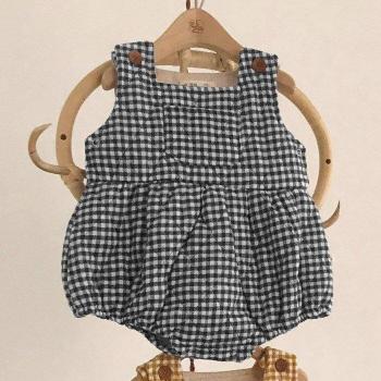 Bodysuit de Invierno para Bebé - Mono Sin Mangas a Cuadros para Niños y Niñas