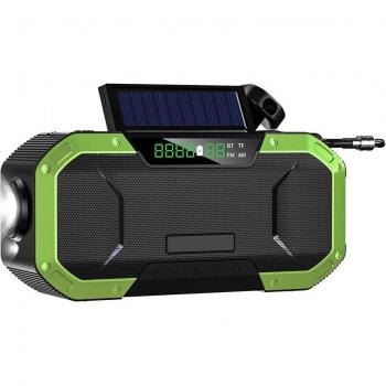 5000mAh Portable Bluetooth Speaker with Hand Crank and LED Flashlight