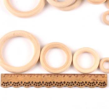 Anillo de dentición de madera natural para niños, hecho a mano, 10 tamaños