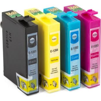 Cartuchos de Tinta ZipZap Compatibles Epson T1281/T1282/T1283/T1284 Negro/Tricolor Pack 10