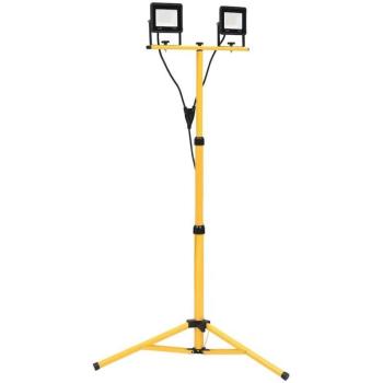 Faretto di scena LED 100W su supporto a treppiede, colore bianco caldo