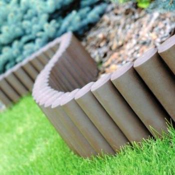 Prosperplast Lot de 10 bordures de pelouse Palisada, longueur 2,7 m (marron)